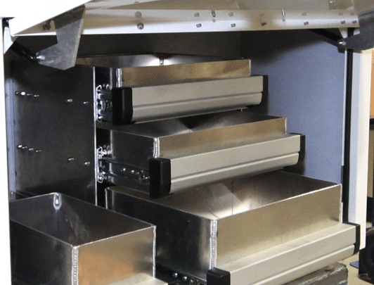 Custom drawers for trucks by Highway Products.