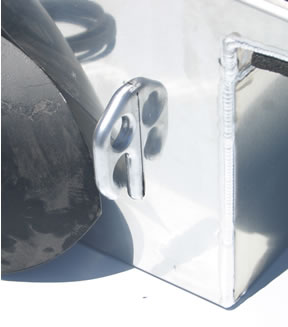 This pickup truck tool box has tie-down loops on the sides so you can secure your valuable cargo.