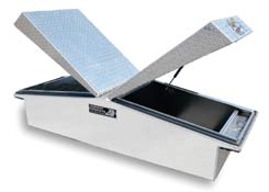 Gull wing pickup truck storage toolboxes built by Highway Products are availiable factory direct.