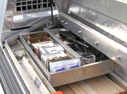 Surveying tool storage built by Highway Products, Inc.