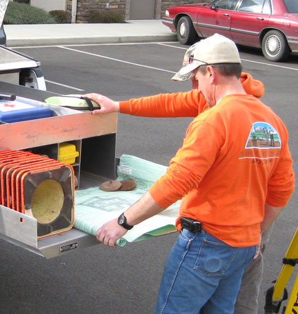 Surveying instrument equipment security storage built by Highway Products, Inc.