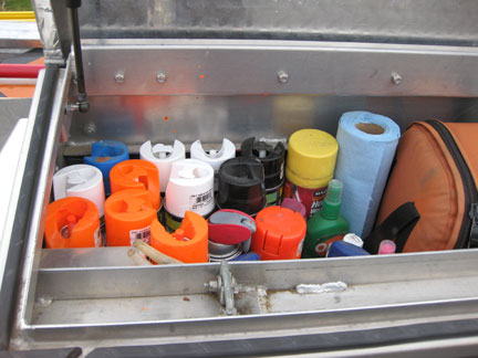 Surveying instrument equipment security storage built by Highway Products, Inc.