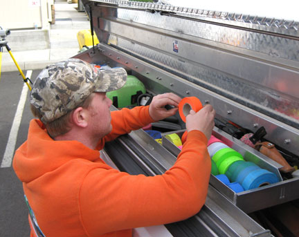 Surveying instrument equipment security storage built by Highway Products, Inc.