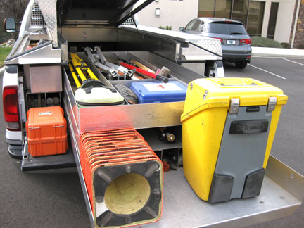 Surveying instrument equipment security storage built by Highway Products, Inc.