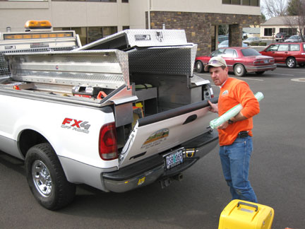 Surveying instrument equipment security storage built by Highway Products, Inc.