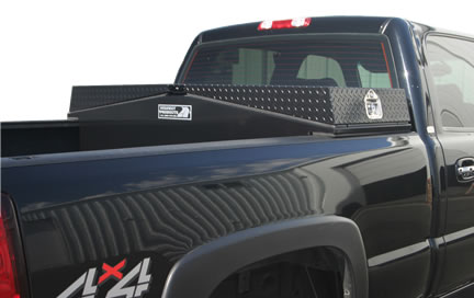 Black truck box by Highway Products.