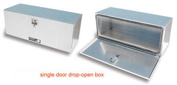 Under bed tool boxes made from aluminum for semi trailers and trucks built by Highway Products.