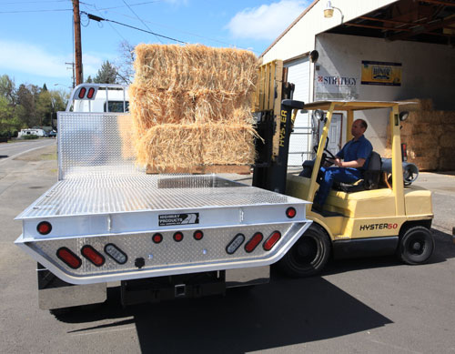 Custom built aluminum flatbed truck body